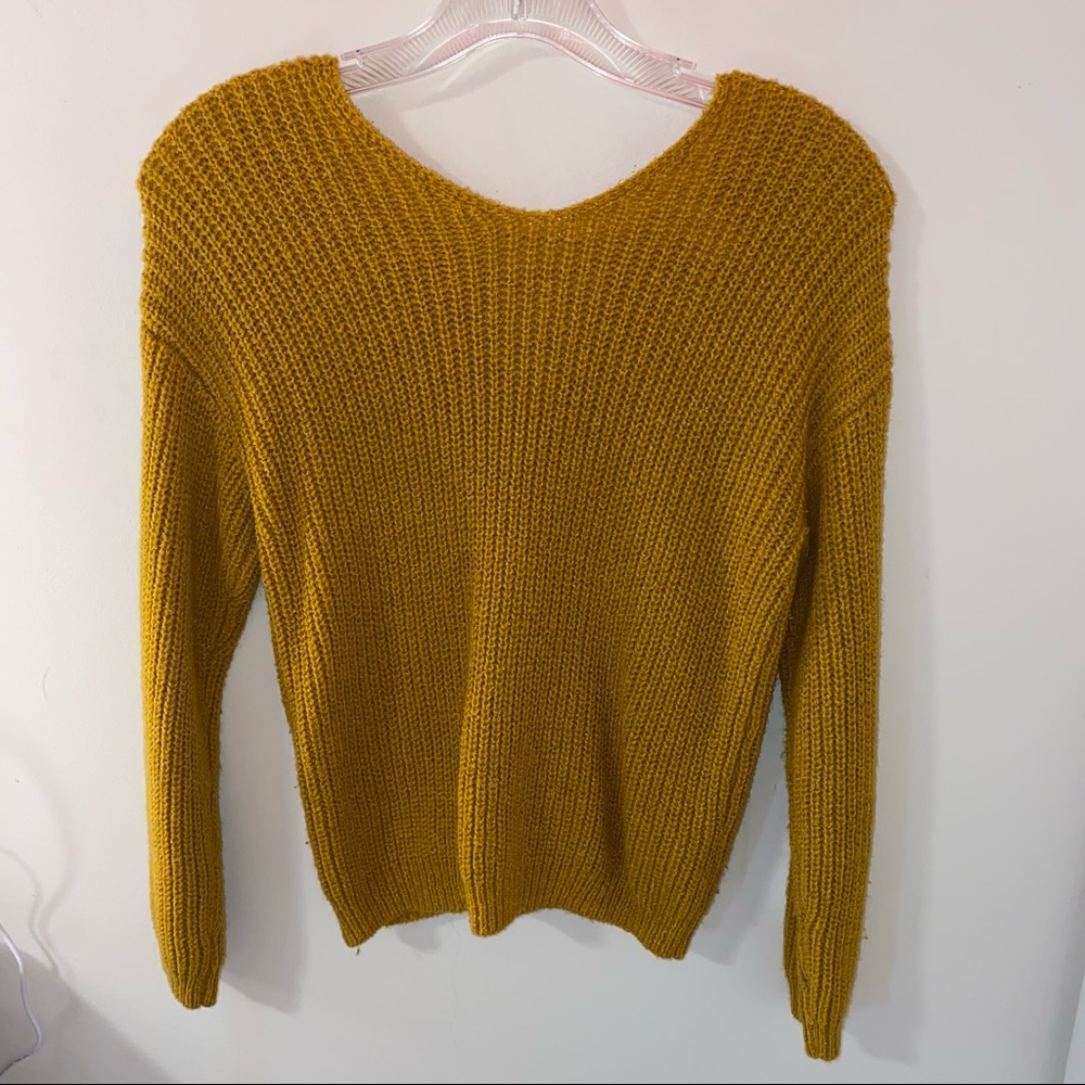 Yellow Forever 21 Cross Back Sweater